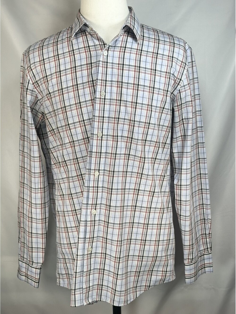 Banana Republic Plaid Non-Iron Cotton Button Up Mens L